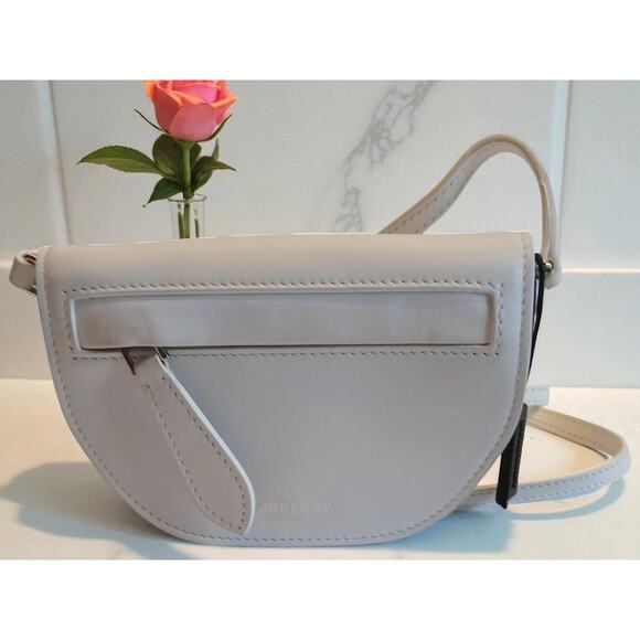 New - Burberry Olympia Micro Mini Leather Shoulder Bag Optic White - Picture 1 of 16